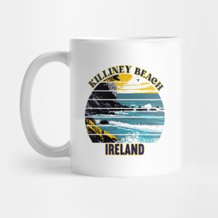 Killiney Beach Dublin Ireland Retro Sunset Mug